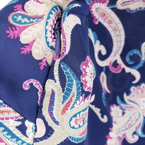 LAUNDRY - Sleeveless Top Pink and Blue Paisley… - Picture 3 of 8